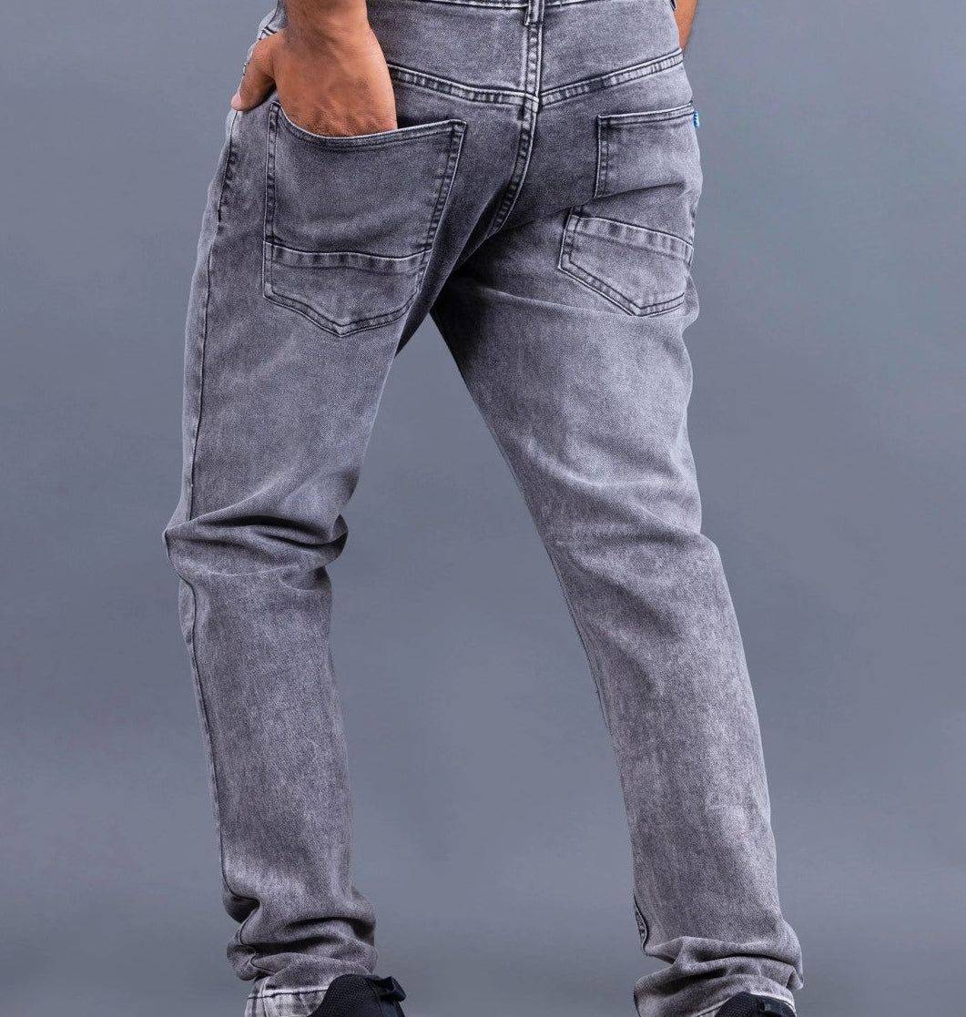 Men charcoal grey regular Fit Jeans