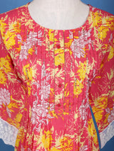 Floral Printed Cotton Suit Set with Dupatta